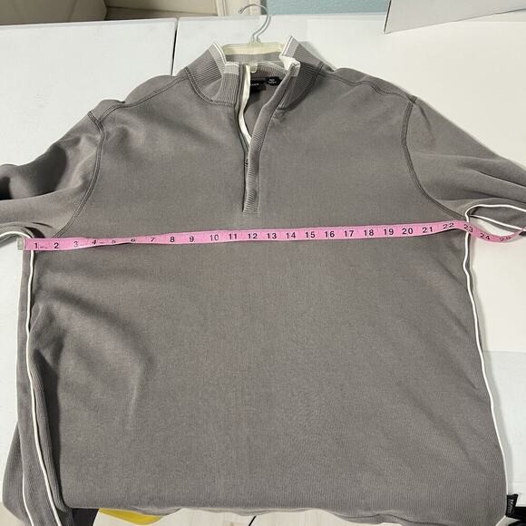 Hugo Boss Sweater Mens XL Brown Pullover Quarter Zip Casual Preppy Knit Cotton - Picture 12 of 15